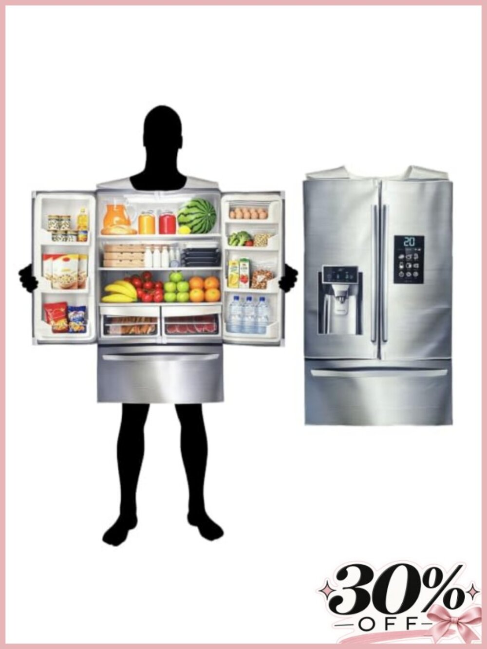 Adult Refrigerator Halloween Costume Food Fridge Fruits Drinks Pullover